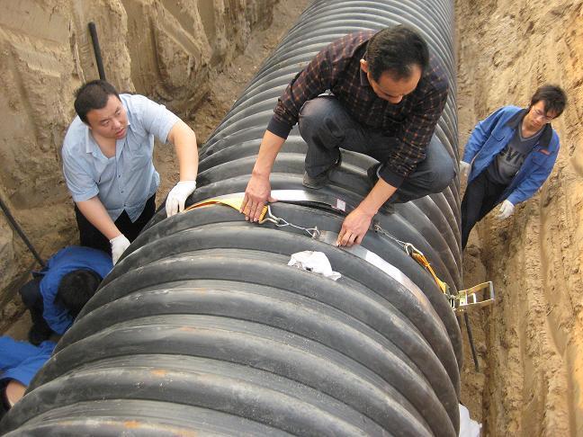 汙水處理廠國（guó）標pe波紋（wén）管施工現場